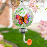 Hand-Painted Glass Hummingbird Feeder