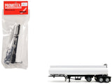 TagAxle Elliptical Tanker Trailer White 1/87 (HO) Plastic Model by Promotex