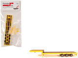 3Axle Step Deck Equipment Trailer with Ramps Yellow 1/87 (HO) Plastic Model by Promotex
