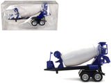 2Axle Cement Mixer Trailer White and Blue 1/87 (HO) Plastic Model by Promotex