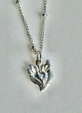 Tiny Sacred Heart Necklace in Sterling Silver