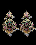 C571 Gold plated jadau choker in navratan ( READY TO SHIP )