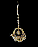 DNS202 sapphire pearl jadau necklace set with tika ( SHIPS IN 3 WEEKS )