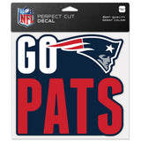 New England Patriots Decal 8x8 Perfect Cut Color Slogan