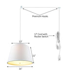 16"W 2 Light Swag Plug-In Pendant White with Diffuser White Cord