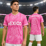 Men’s Light Pink Aztec Sun Stone V-Neck T-Shirt – Mexican Culture Graphic Tee, Pastel Heritage Sportswear