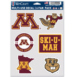 Minnesota Golden Gophers Decal Multi Use Fan 6 Pack Special Order