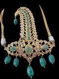 DJTK363 Hyderabadi sarpech in emeralds ( READY TO SHIP )