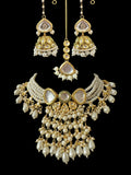 BR499 Nudar bridal set in kundan and pearls ( READY TO SHIP )