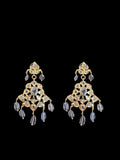 DLN124 Khushi long necklace with earrings in real tanzanite beads ( READY TO SHIP )