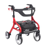 Nitro Sprint Rollator Rolling Walker, Hemi Height, Red