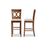 Baxton Studio Carson Modern And Contemporary Grey Fabric Upholstered And Walnut Brown Finished Wood 2-Piece Bar Stool Set