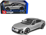 2022 Audi RS etron GT Silver Metallic with Sunroof 1/18 Diecast Model Car by Bburago