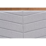 Baxton Studio Iden Modern And Contemporary Light Grey Fabric Upholstered And Walnut Brown Finished Wood Queen Size Headboard