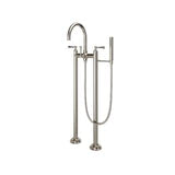 Pfister, LG6-1TBD, Tisbury Floor Mounted Tub Filler with Built-In Diverter - Includes Hand Shower, Polished Nickel