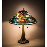 21.5H Tiffany Poppy Cone Table Lamp