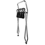 High-Back Luggage Rack, Lightweight Fold-Flat Design, Compact Chrome Finish