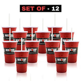 Reusable Party Cups & Lids w/ Straws – 24oz
