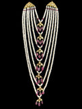 BR310 Bridal jadavi lacha , satlada in moissanite and emeralds ( SHIPS IN 5 WEEKS )