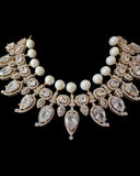 DNS202 Anmol necklace set in zircons and pearls ( READY TO SHIP )
