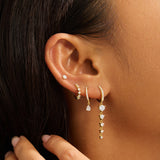 5 Diamond Drop Hoops
