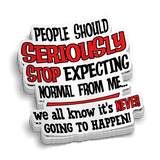 Expecting Normal Hard Hat Decal