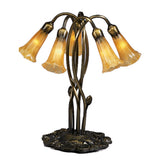 16.5H Amber Pond Lily 5 Lt Accent Lamp