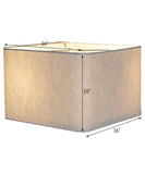 16x16x10 Rounded Corner Premiere Hardback Shallow Square Drum Lampshade Textured Oatmeal
