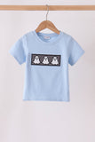Blue ghost embroidery top