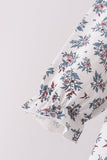 Teal floral smocked pants set