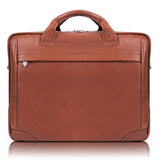 S Series | BRIDGEPORT | 17 Large Leather Laptop & Tablet Briefcase Brown