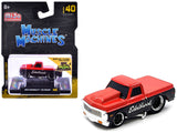 1972 Chevrolet C10 Pickup Truck Red and Black Edelbrock 1/64 Diecast Model Car by Muscle Machines