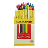 School Smart Triangular Crayons, Set Of 16