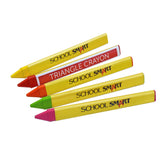 School Smart Triangular Crayons, Set Of 16