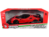 Ferrari SF90 XX Stradale Red with Black Top Race + Play Series 1/18 Diecast Model Car by Bburago