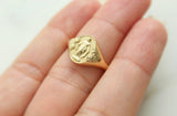 Miraculous Medal Signet Ring in 14k Gold