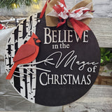 Finished - Believe Cardinal Door Hanger