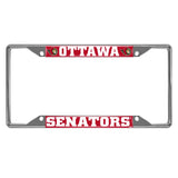 Ottawa Senators Chrome Metal License Plate Frame, 6.25In X 12.25In