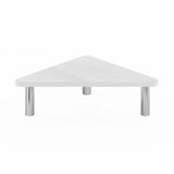 Furinno Turn-N-Tube Corner Monitor Riser Stand, White Oak, Stainless Steel Tubes