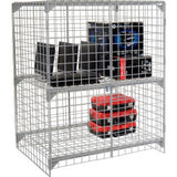 Global Industrial™ 1-Tier 2 Door Wire Mesh Security Locker 48Wx24Dx60H Gray Unassembled