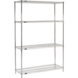Nexel® 4 Shelf Chrome Wire Shelving Unit Starter 54W X 18D X 86H