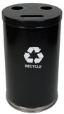 18Rtbk-Vv Ergode Emoti-Can | 3 Openings For Easy Recycling | Lift-Off Top | Stainless Steel Bottom Band | 3 Separate Liners | Du