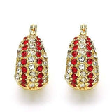 18k Gold Filled High Polish Finish 5 Line Crystal Earring