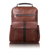 U Series | LOGAN | 17 Leather, TwoTone, DualCompartment, Laptop & Tablet Backpack Brown