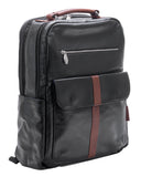U Series | LOGAN | 17 Leather, TwoTone, DualCompartment, Laptop & Tablet Backpack Black