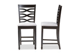 Baxton Studio Lanier Modern And Contemporary Gray Fabric Upholstered Espresso Brown Finished Wood Counter Height Pub Chair Set O