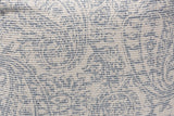 Baxton Studio Juvita Modern And Contemporary Ivory And Blue Handwoven Cotton Paisley Pouf Ottoman