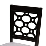 Baxton Studio Peter Modern And Contemporary Grey Fabric Upholstered And Dark Brown Finished Wood 4-Piece Dining Chair Set