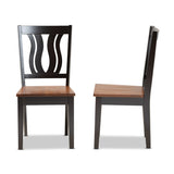 Baxton Studio Fenton Modern And Contemporary Transitional Two-Tone Dark Brown And Walnut Brown Finished Wood 2-Piece Dining Chai