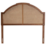 Baxton Studio Madeline Classic And Traditional Ash Walnut Finished Wood Queen Size Headboard With Rattan